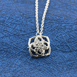 925 Sterling Silver Rose Petals Collier Necklace For Women