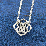 925 Sterling Silver Rose Petals Collier Necklace For Women