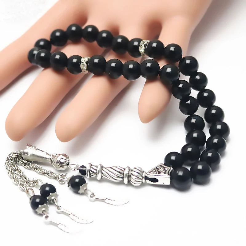 Natural Agates Stone Muslim Prayer Beads Islamic Tasbih Allah Prayer Rosary