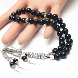 Natural Agates Stone Muslim Prayer Beads Islamic Tasbih Allah Prayer Rosary