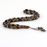 Tiger's Eye Agates Islamic Rosary Muslim Tasbih Beads 33 Misbaha Tesbih