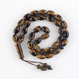 Tiger's Eye Agates Islamic Rosary Muslim Tasbih Beads 33 Misbaha Tesbih
