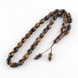 Tiger's Eye Agates Islamic Rosary Muslim Tasbih Beads 33 Misbaha Tesbih