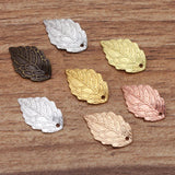 100 PCS 10*18mm Metal Brass Leaf Charms Pendant