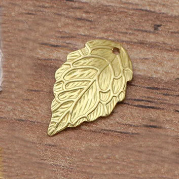 100 PCS 10*18mm Metal Brass Leaf Charms Pendant
