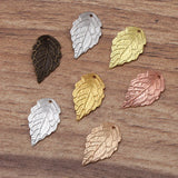 100 PCS 10*18mm Metal Brass Leaf Charms Pendant