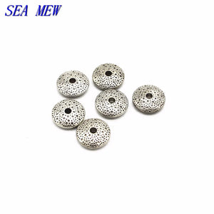 100 PCS 10*3mm Tibetan Silver Flying Saucer Spacer Beads