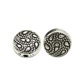 100 PCS 10mm*5mm Metal Alloy Beads Tibetan Silver Flat Round Spacer Beads