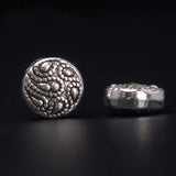 100 PCS 10mm*5mm Metal Alloy Beads Tibetan Silver Flat Round Spacer Beads
