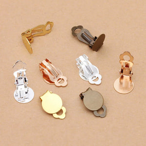 100 PCS 10mm Flat Base Copper Earrings - DIY Jewelry Making