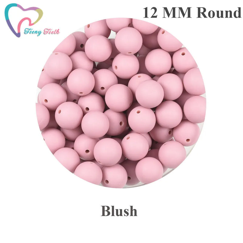 100 PCS Silicone Loose Beads Baby Teething Toys DIY Necklace Jewelry Making
