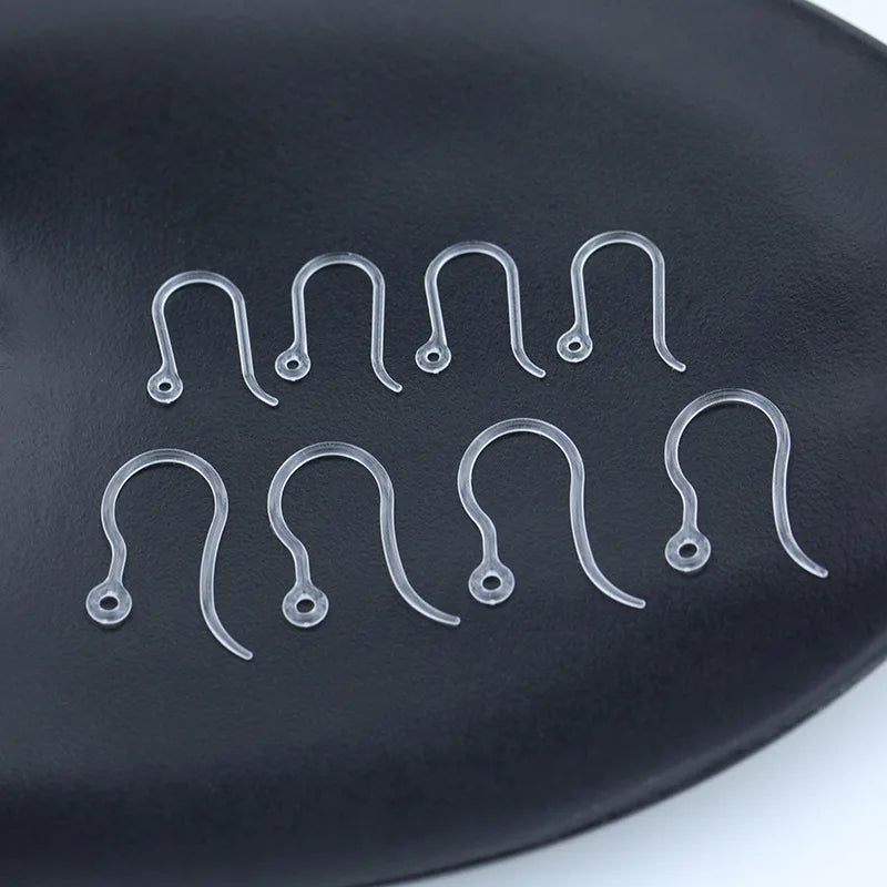 100 PCS Transparent Resin Ear Hook For Jewelry Making