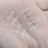 100 PCS Transparent Resin Ear Hook For Jewelry Making