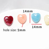 100 PCS 14mm Resin Acrylic Heart Beads Jewelry Making Spacer DIY Crafting