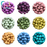 100 PCS 15 MM Round Silicone Beads Baby Teething Necklace Chewable Teether