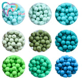 100 PCS 15 MM Round Silicone Beads Baby Teething Necklace Chewable Teether