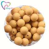 100 PCS 15 MM Round Silicone Beads Baby Teething Necklace Chewable Teether