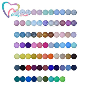 100 PCS 15 MM Round Silicone Beads Baby Teething Necklace Chewable Teether