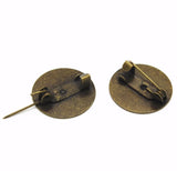 100 PCS 15mm 18mm Antique Bronze Brooch Blank Settings DIY Jewelry