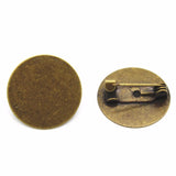 100 PCS 15mm 18mm Antique Bronze Brooch Blank Settings DIY Jewelry