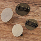 100 PCS 15mm 18mm Antique Bronze Brooch Blank Settings DIY Jewelry