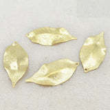 100 Pcs Metal Raw Brass Leaves Pendant Earrings