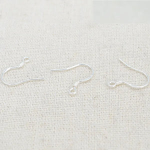 100 PCS Copper Thick Silver Ear Hook Earring Wires DIY Jewelry Findings