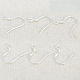 100 PCS Copper Thick Silver Ear Hook Earring Wires DIY Jewelry Findings