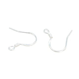 100 PCS Copper Thick Silver Ear Hook Earring Wires DIY Jewelry Findings