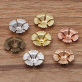 100 PCS 17x4mm Brass Flowers Base Filigree Bead Caps DIY Jewelry Making