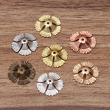 100 PCS 17x4mm Brass Flowers Base Filigree Bead Caps DIY Jewelry Making