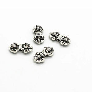 100 Vintage Zinc Alloy Silver Vajry Pestle Charms Beads