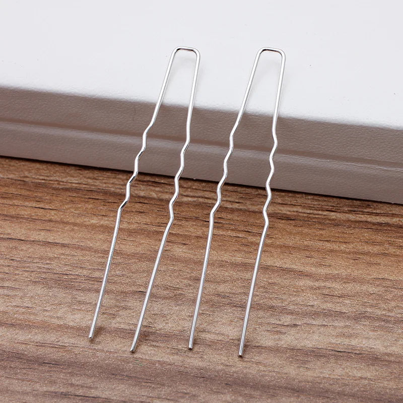 100 PCS 1x64mm Hair Sticks Gold/ Silver Plated Hair Pins Needles DIY Accessories