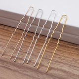 100 PCS 1x64mm Hair Sticks Gold/ Silver Plated Hair Pins Needles DIY Accessories