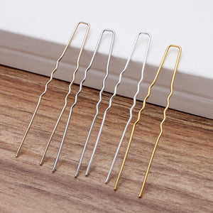 100 PCS 1x64mm Hair Sticks Gold/ Silver Plated Hair Pins Needles DIY Accessories
