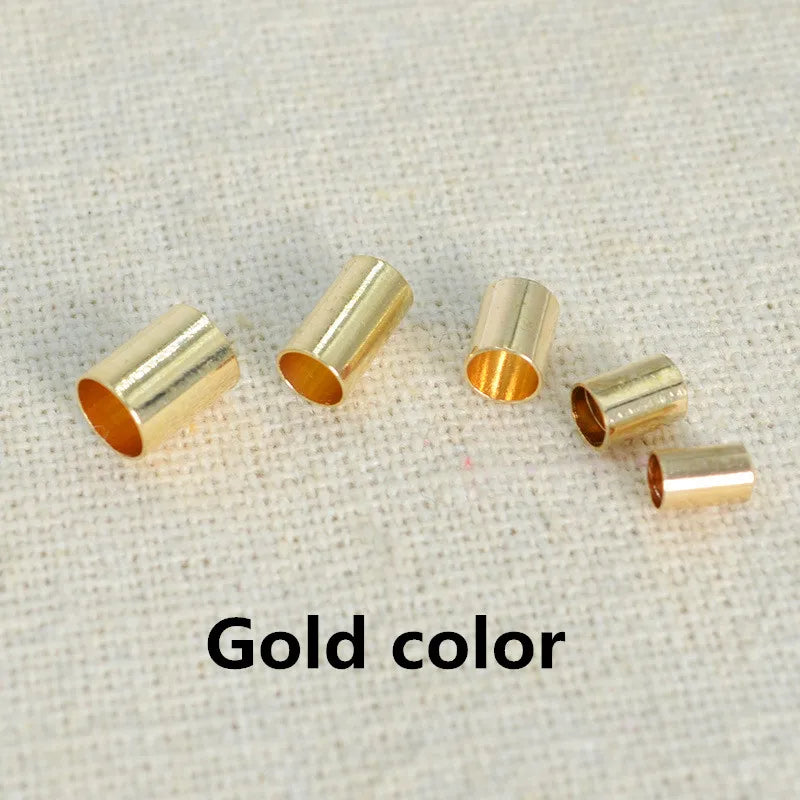 100 PCS Metal Leather Rope Copper End Caps Jewelry Making DIY Findings