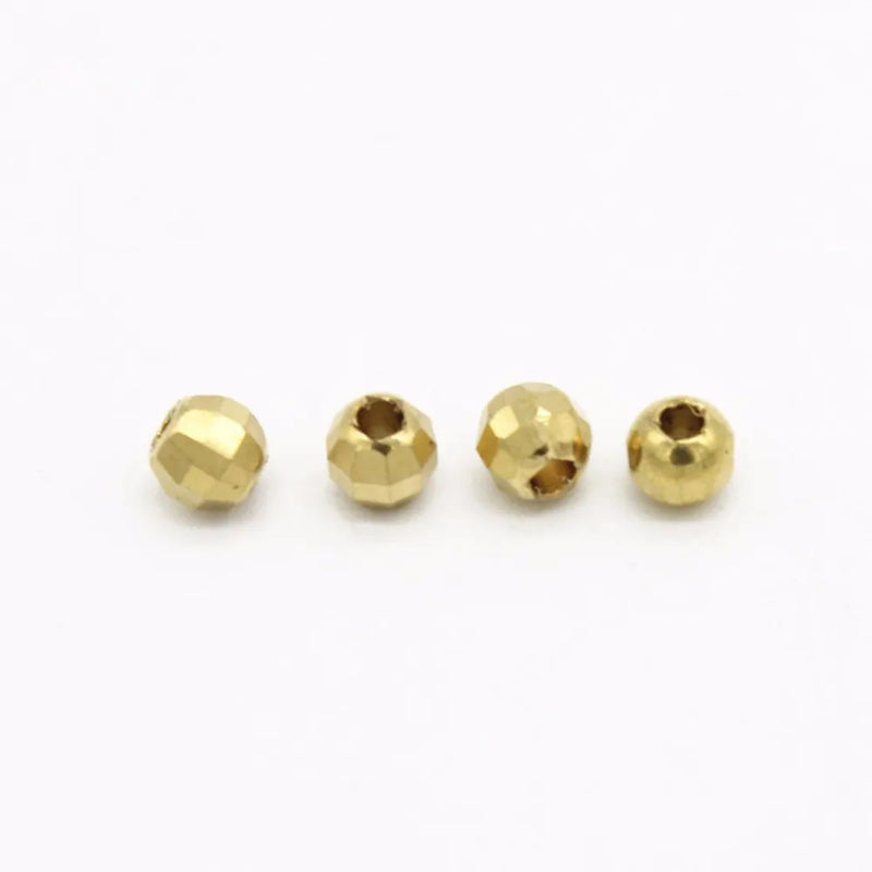 100 PCS Brass Beads Round Spacer Loose Beads DIY Jewelry Making