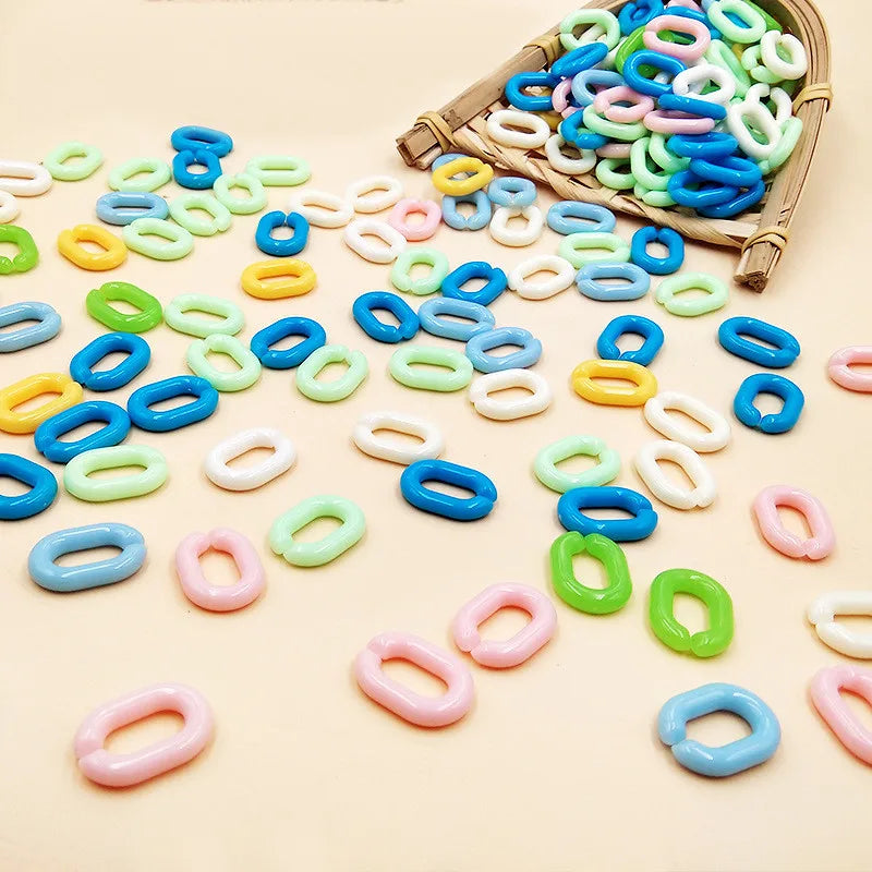 100 Pcs Multicolor Oval Chain Buckle For DIY Jewelry Making