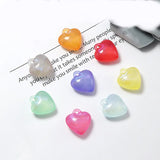 100PCS 21x20mm Acrylic Heart Pendant DIY Jewelry Charms
