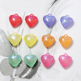 100PCS 21x20mm Acrylic Heart Pendant DIY Jewelry Charms