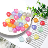 100PCS 21x20mm Acrylic Heart Pendant DIY Jewelry Charms