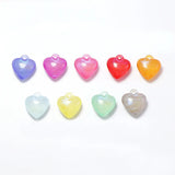 100PCS 21x20mm Acrylic Heart Pendant DIY Jewelry Charms