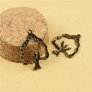 100 PCS Vintage Style Metal Alloy Tree Pendant Charms