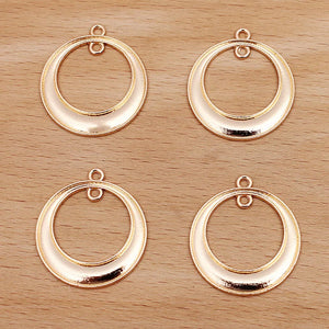 100 PCS Enamel Round Pendant Charms for DIY Jewelry Making
