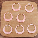 100 PCS Enamel Round Pendant Charms for DIY Jewelry Making