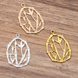 100 PCS 34x23mm Metal Bamboo Pendant Charms for DIY Jewelry Making