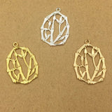 100 PCS 34x23mm Metal Bamboo Pendant Charms for DIY Jewelry Making