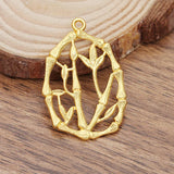 100 PCS 34x23mm Metal Bamboo Pendant Charms for DIY Jewelry Making