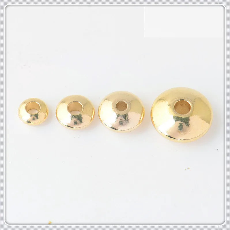100 PCS 4-8mm Brass Flat Beads DIY Jewelry Making Accessories