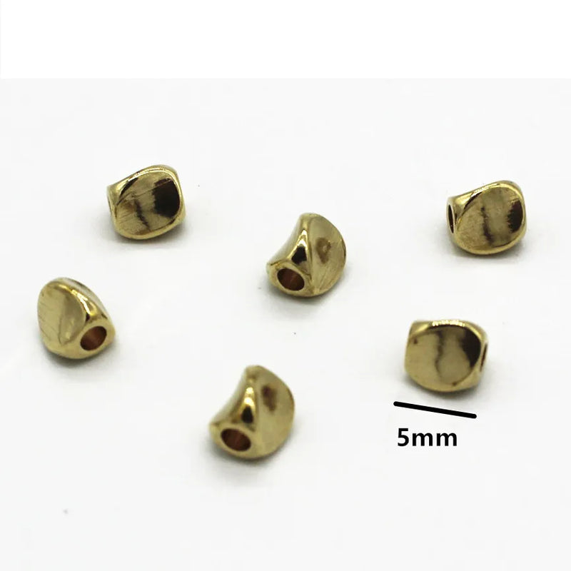 100 PCS 5mm Silver Plated Metal Brass Spacer Beads for Jewelry Making DIY